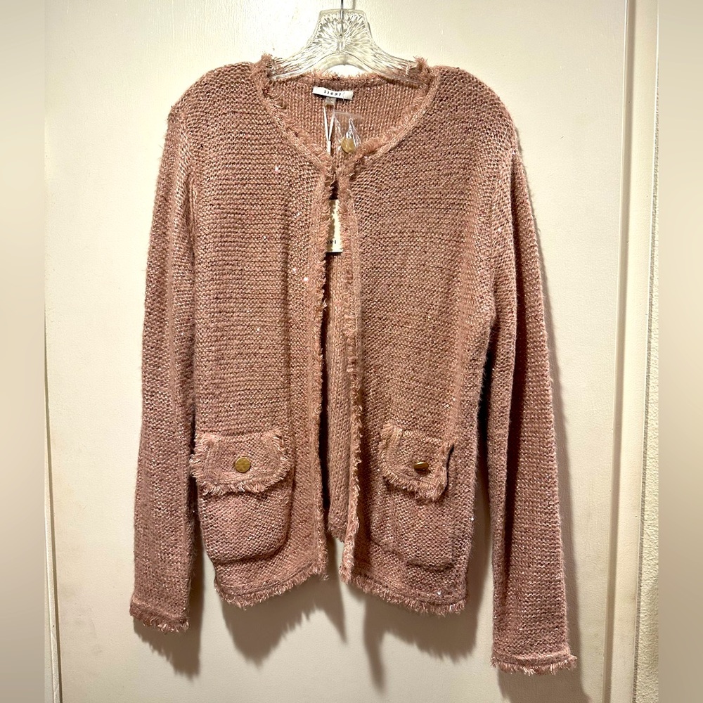 Cute dusty pink sparkly cardigan NWT